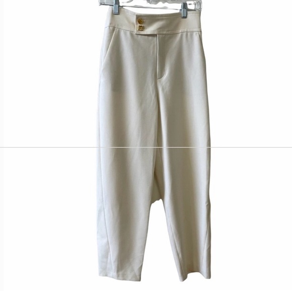 Zara Cream Pleated Trousers High Waist XS - Picture 13 of 14
